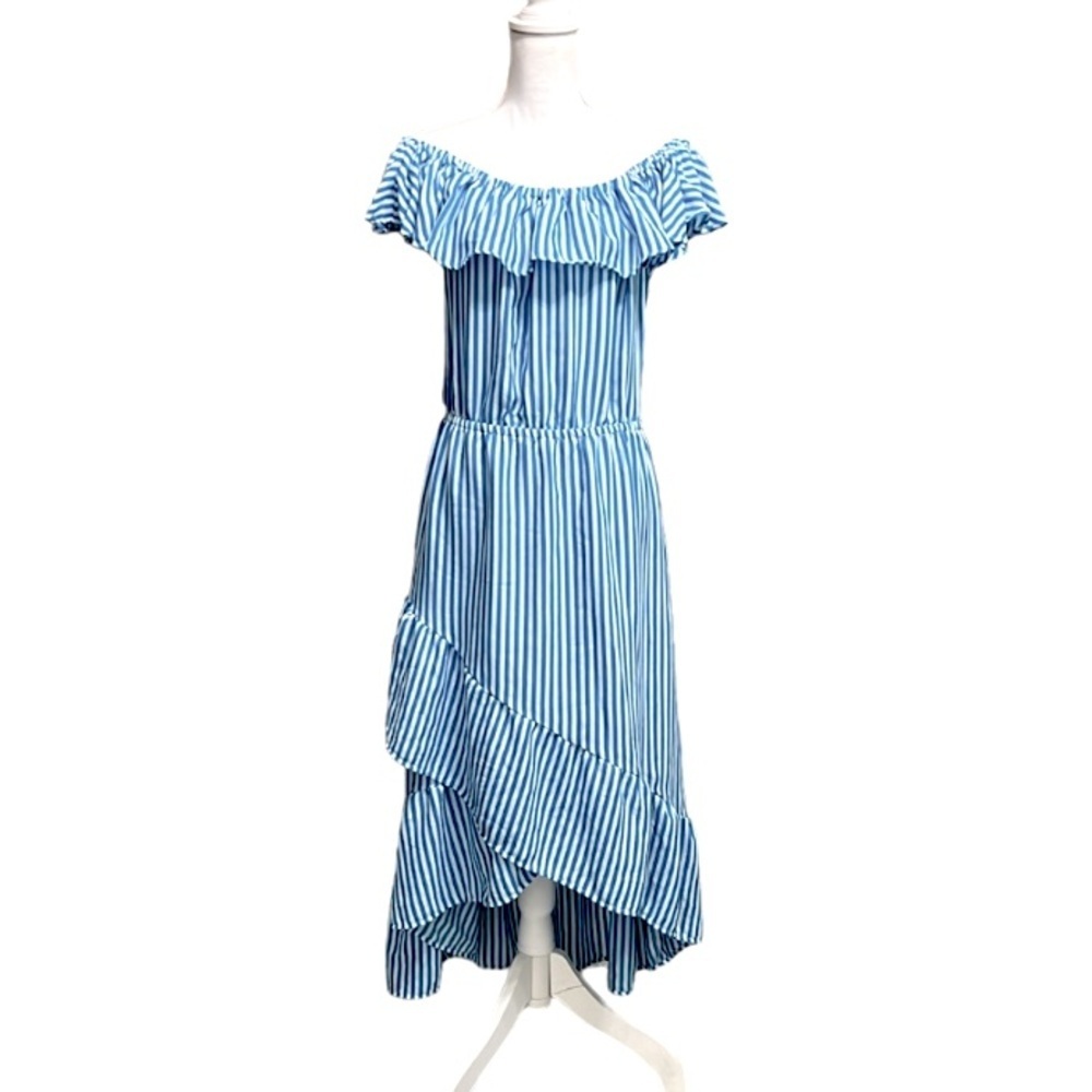 Tommy Bahama Blue and White Striped Midi Dress - Picture 2 of 4